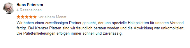 Industriepaletten kaufen - Kundenbewertung