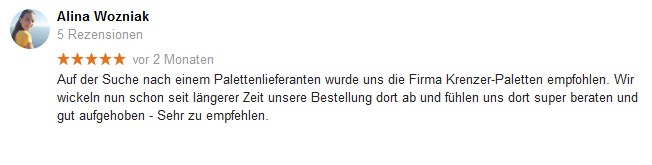 Industriepaletten kaufen - Kundenbewertung