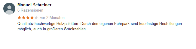 Industriepaletten kaufen - Kundenbewertung